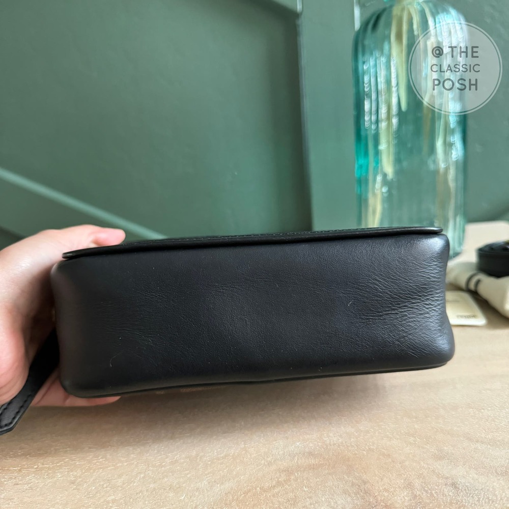 Fendi Glazed Fabric Vitello Century 1974 Stamp Black Camera Case Bag - Picture 6 of 14